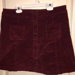 Burgundy Corduroy Skirt